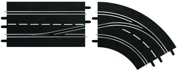 Carrera Digital 124/132 Spurwechselkurve (2-teilig) Rechts / Innen nach Außen