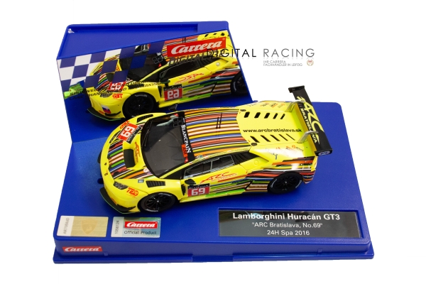 Carrera Digital 132 Lamborghini Huracán GT3 ARC Bratislava No.69 24H Spa 2016