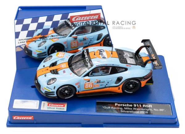 Carrera Digital 132 Porsche 911 RSR &quote;Gulf Racing No.86&quote; Silverstone 2018