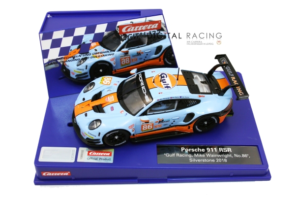 Carrera Digital 132 Porsche 911 RSR &quote;Gulf Racing No.86&quote; Silverstone 2018