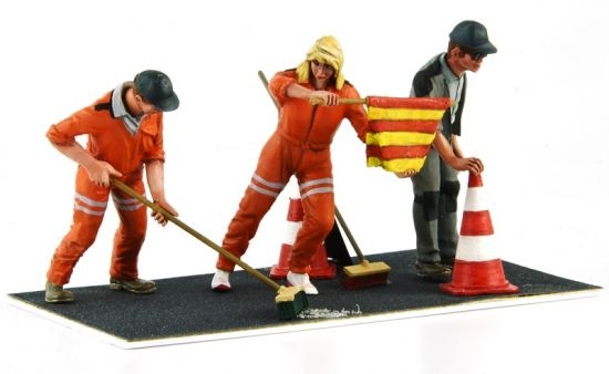 Le Mans Miniatures Streckenposten Set A (3 Figuren + Zubehör)