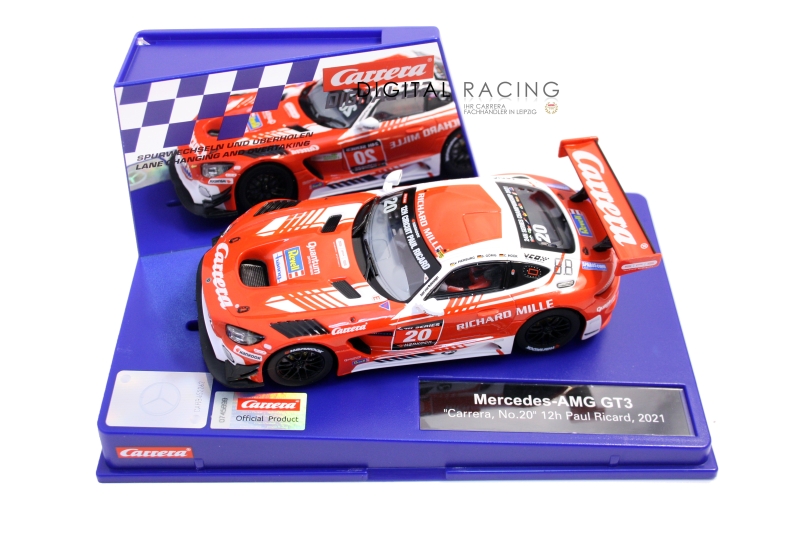 Carrera Mercedes-AMG GT3 N°20 12h Paul Ricard 2021 - Voiture à Fente 1/32 Avec Feux Et Son - DIGITAL 132