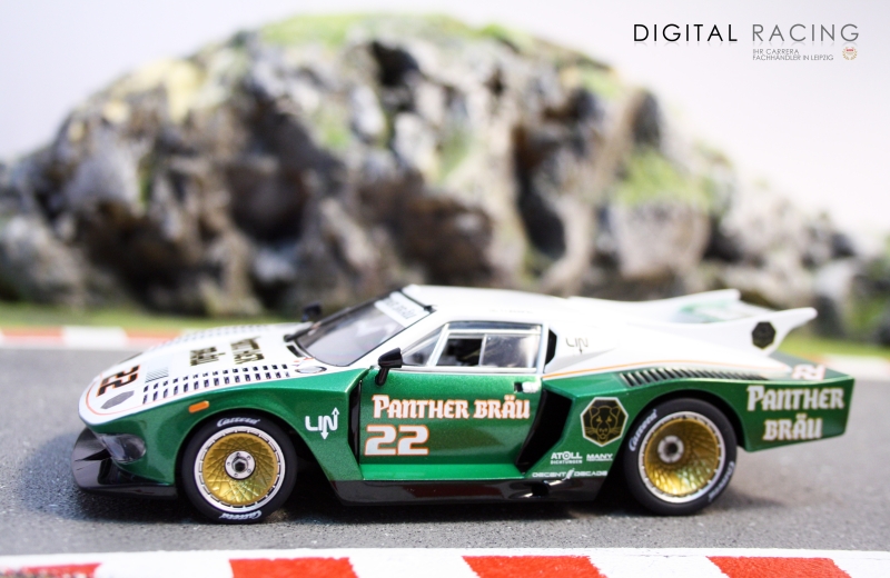 Voiture Slot Carrera Evolution De Tomaso Pantera N°7 – Échelle 1:32, éclairage Avant/arrière – À Partir De 8 Ans