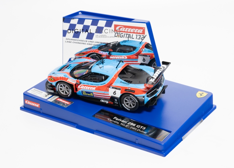 Carrera Digital 132 Ferrari 296 GT3 Slot Car - No.6 24H Dubai