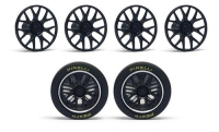 Slot.it Felgeneinsatz schwarz (Ø13.8) "GT-Style" / 4 Stück